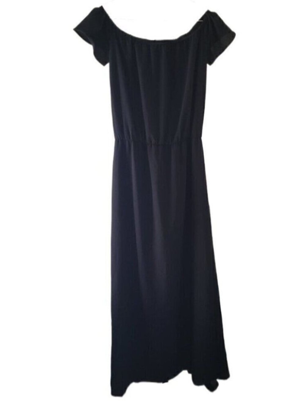 mm mm mm  Black Short Sleeve Split Skirt Romper
